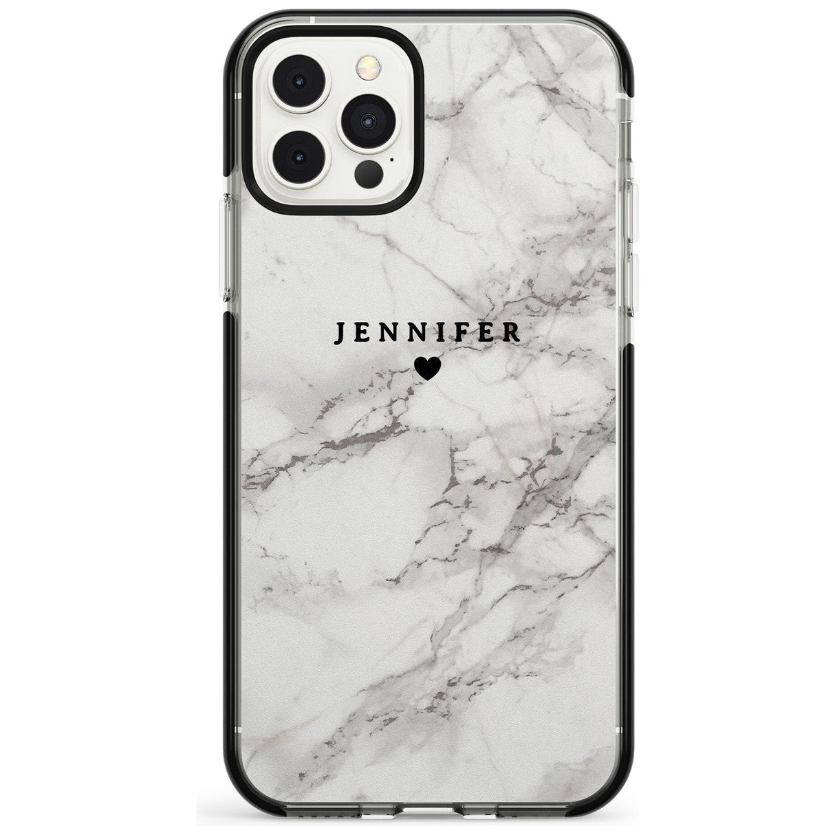 Personalised Light Grey Classic Marble Pink Fade Impact Phone Case for iPhone 11