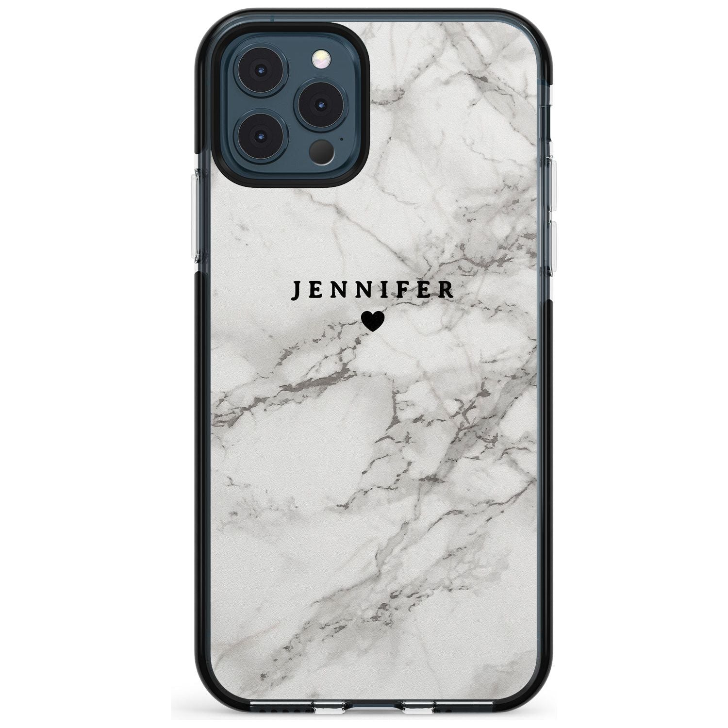 Personalised Light Grey Classic Marble Pink Fade Impact Phone Case for iPhone 11