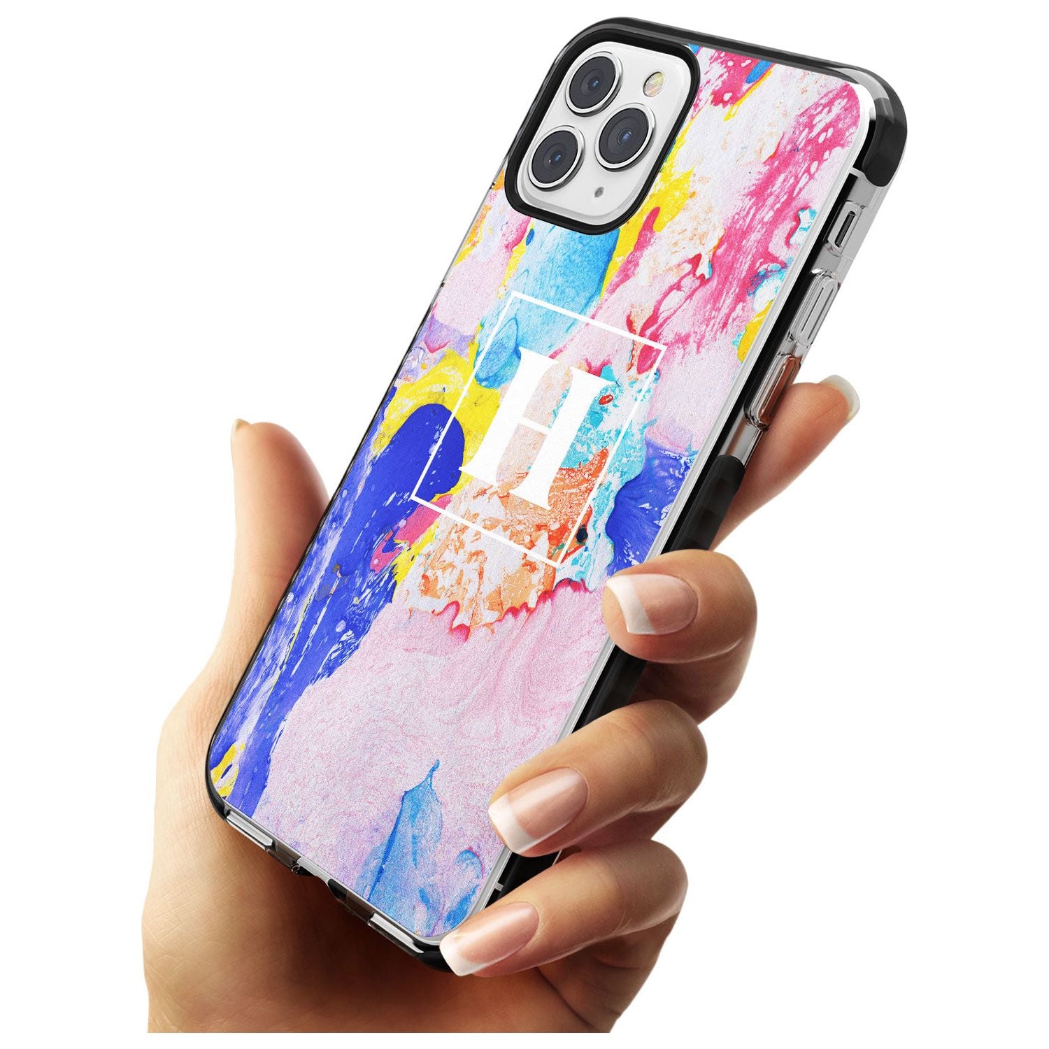Mixed Pastels Custom Marbled Paper Black Impact Phone Case for iPhone 11 Pro Max