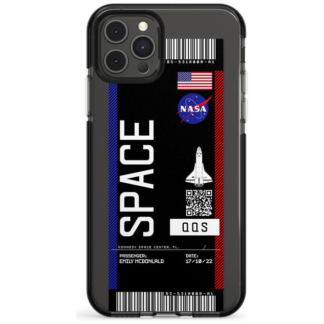 Personalised NASA Boarding Pass (Dark) Black Impact Phone Case for iPhone 11