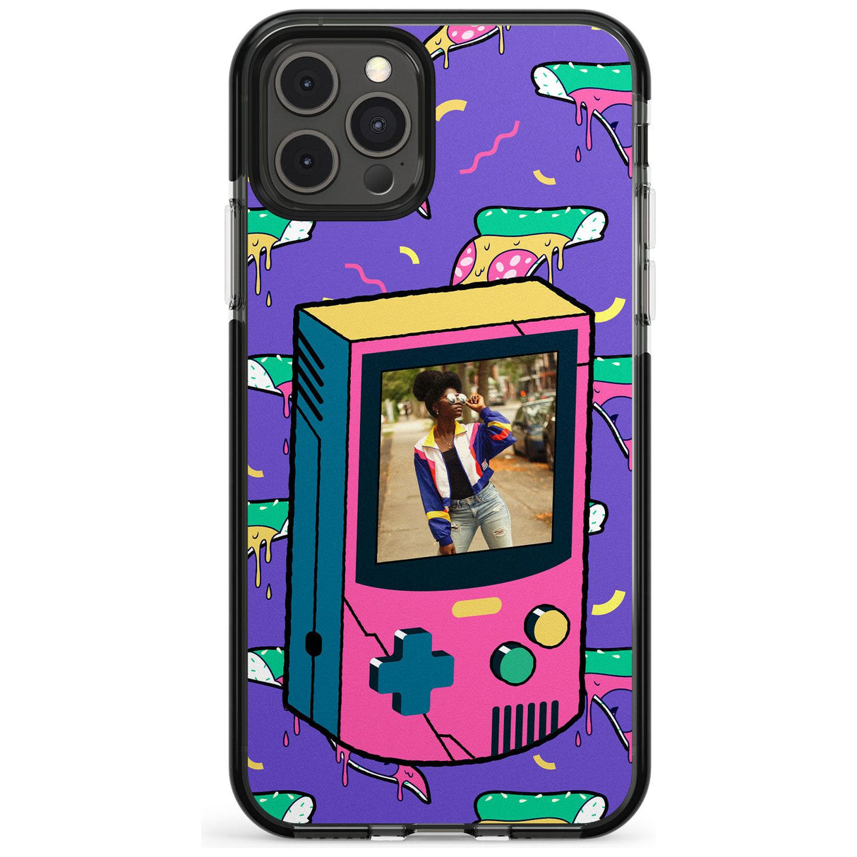 Personalised Retro Game Photo Case Black Impact Phone Case for iPhone 11