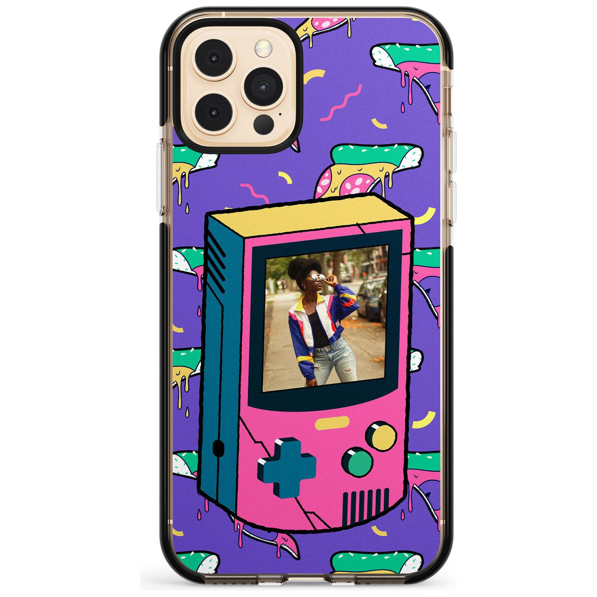 Personalised Retro Game Photo Case Black Impact Phone Case for iPhone 11