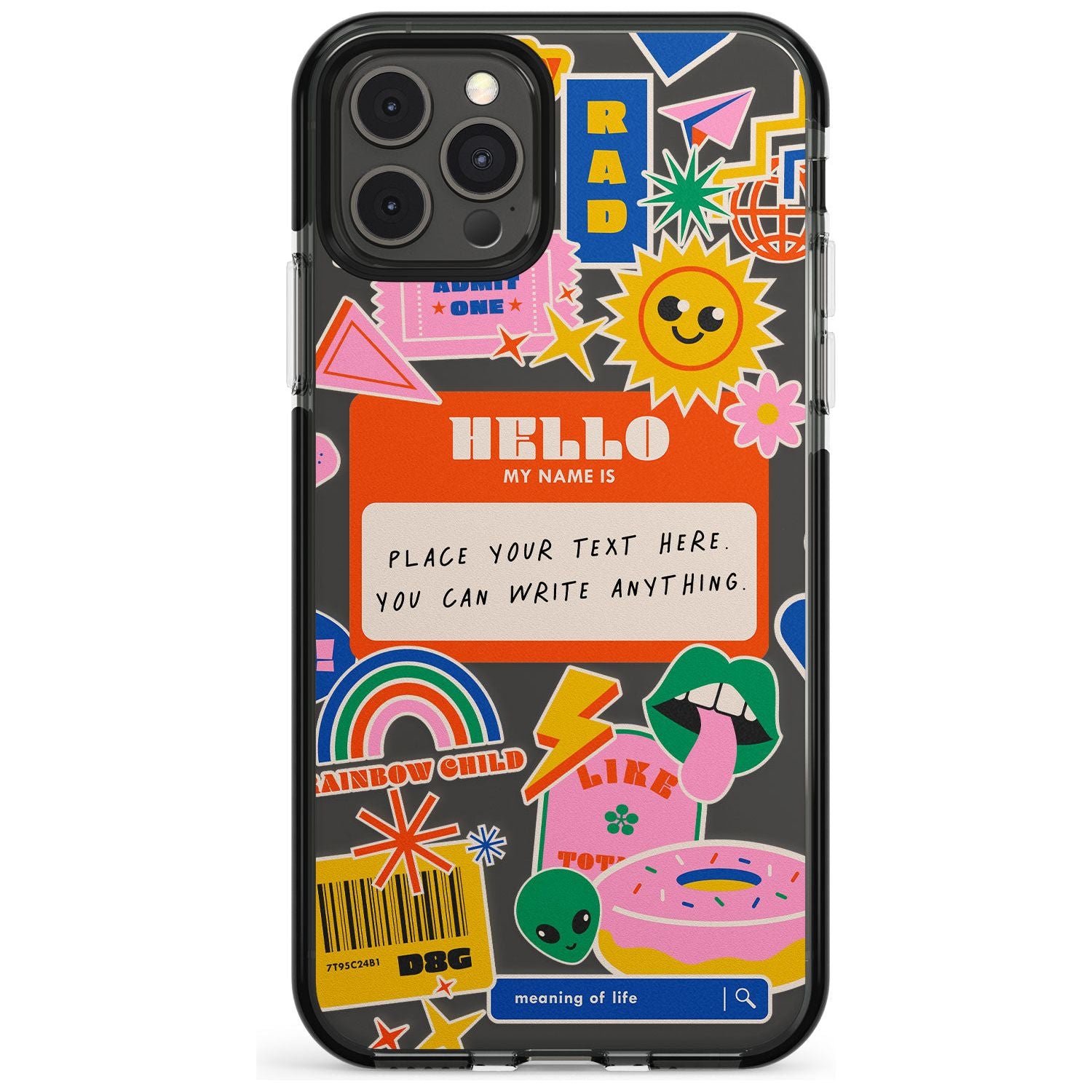 Custom Nostalgia Sticker Mix #2 Pink Fade Impact Phone Case for iPhone 11