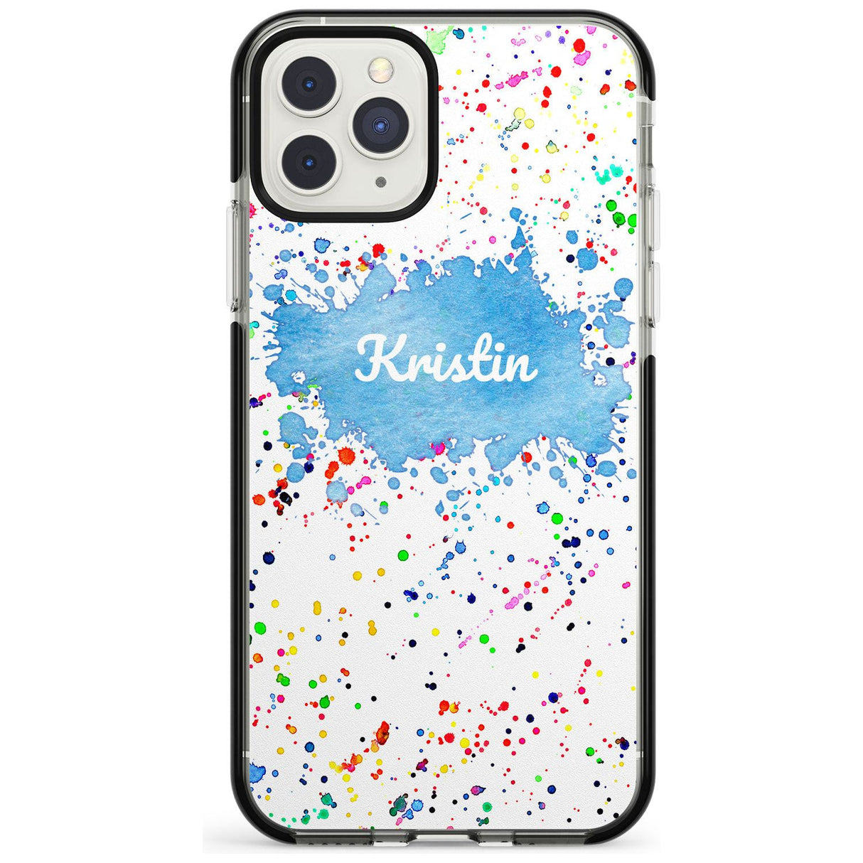 Rainbow Paint Splatter iPhone Case  Black Impact Custom Phone Case - Case Warehouse