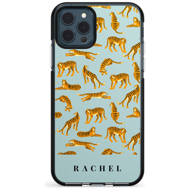 Personalised Tiger Pattern: Turquoise Pink Fade Impact Phone Case for iPhone 11