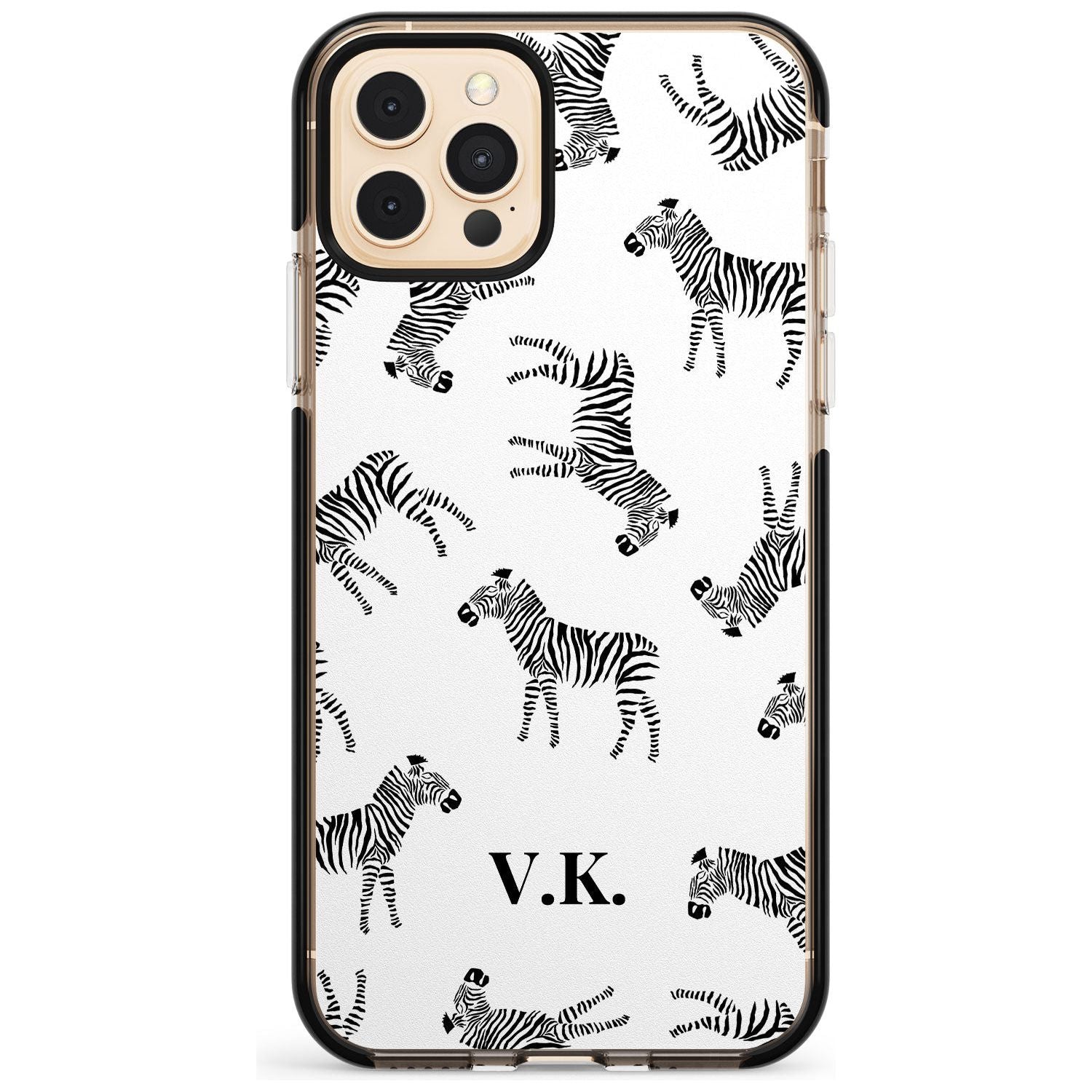 Personalised Zebra Pattern Pink Fade Impact Phone Case for iPhone 11