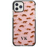 Safari Tiger Pattern on Pink iPhone Case  Black Impact Custom Phone Case - Case Warehouse