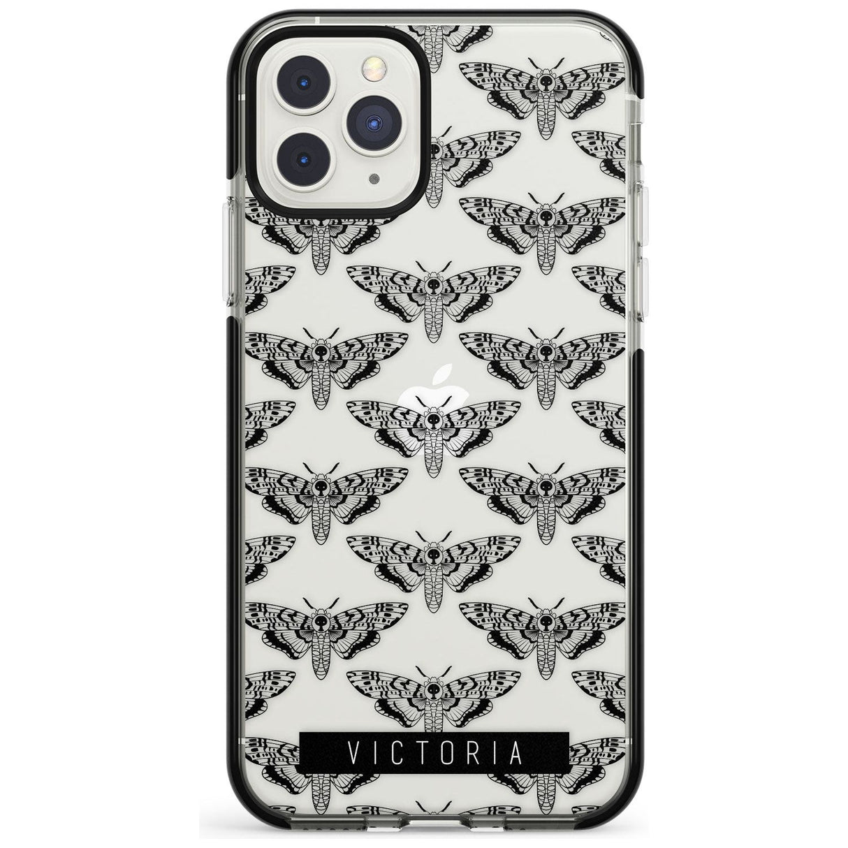 Customised Hawk Moth Pattern iPhone Case  Black Impact Custom Phone Case - Case Warehouse
