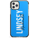 Bold Custom Name: Blue Black Impact Phone Case for iPhone 11 Pro Max