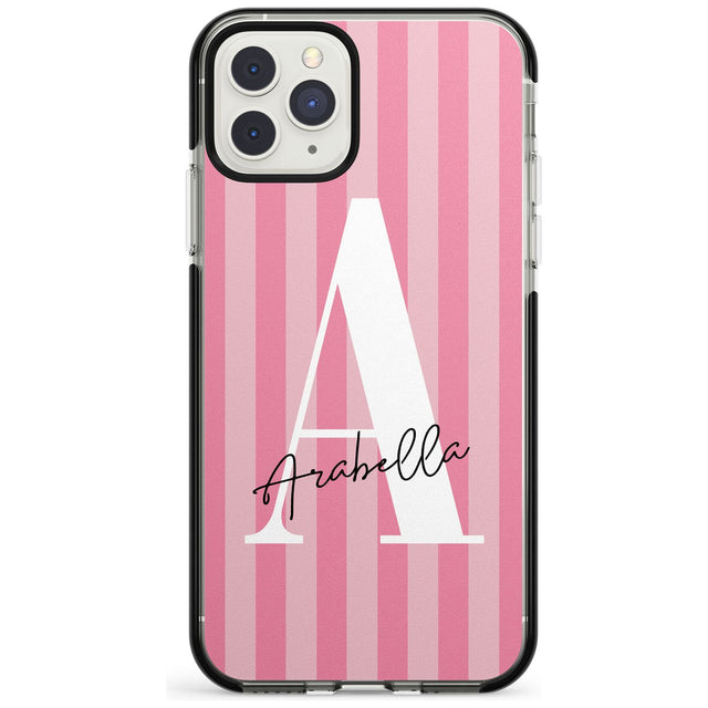 Pink on Pink Stripes iPhone Case  Black Impact Custom Phone Case - Case Warehouse