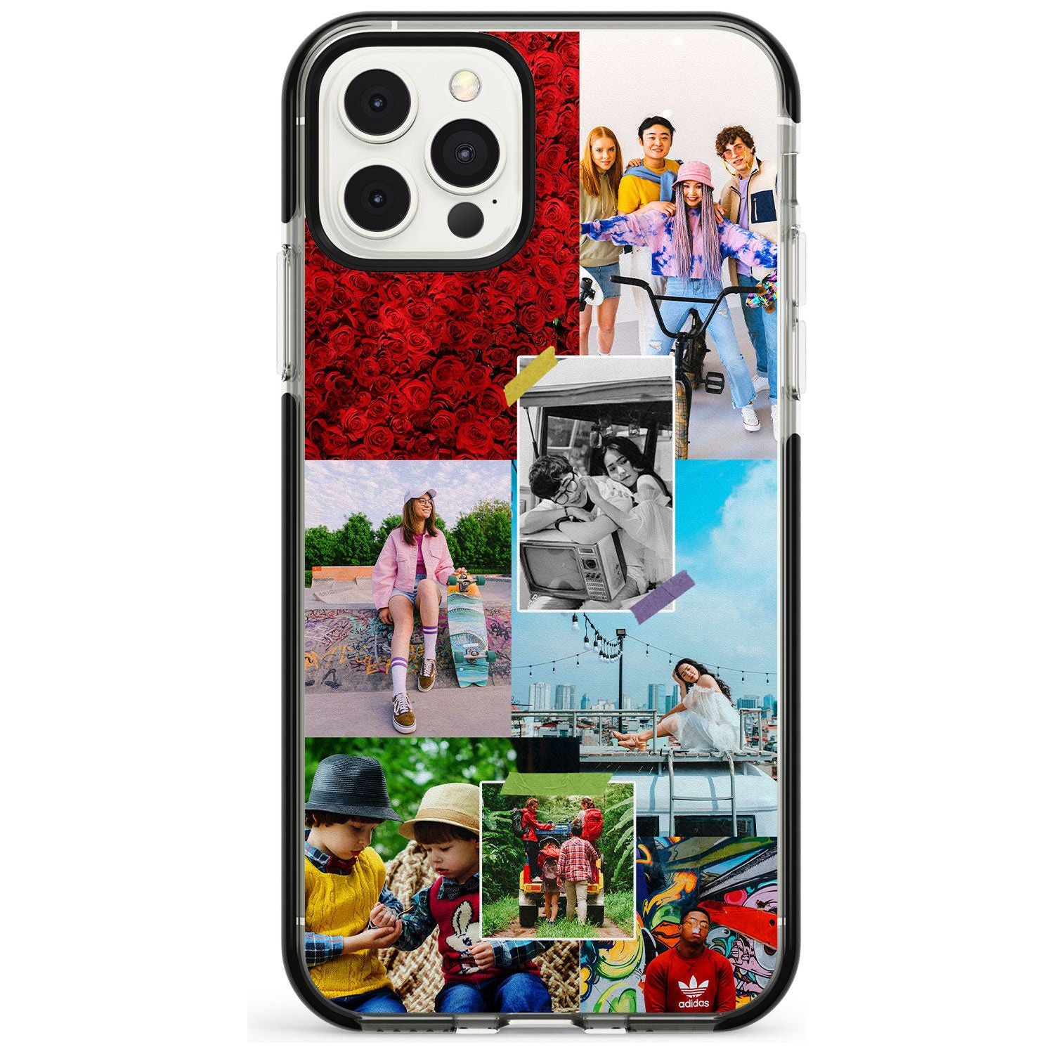 Personalised Photo Collage Black Impact Phone Case for iPhone 11