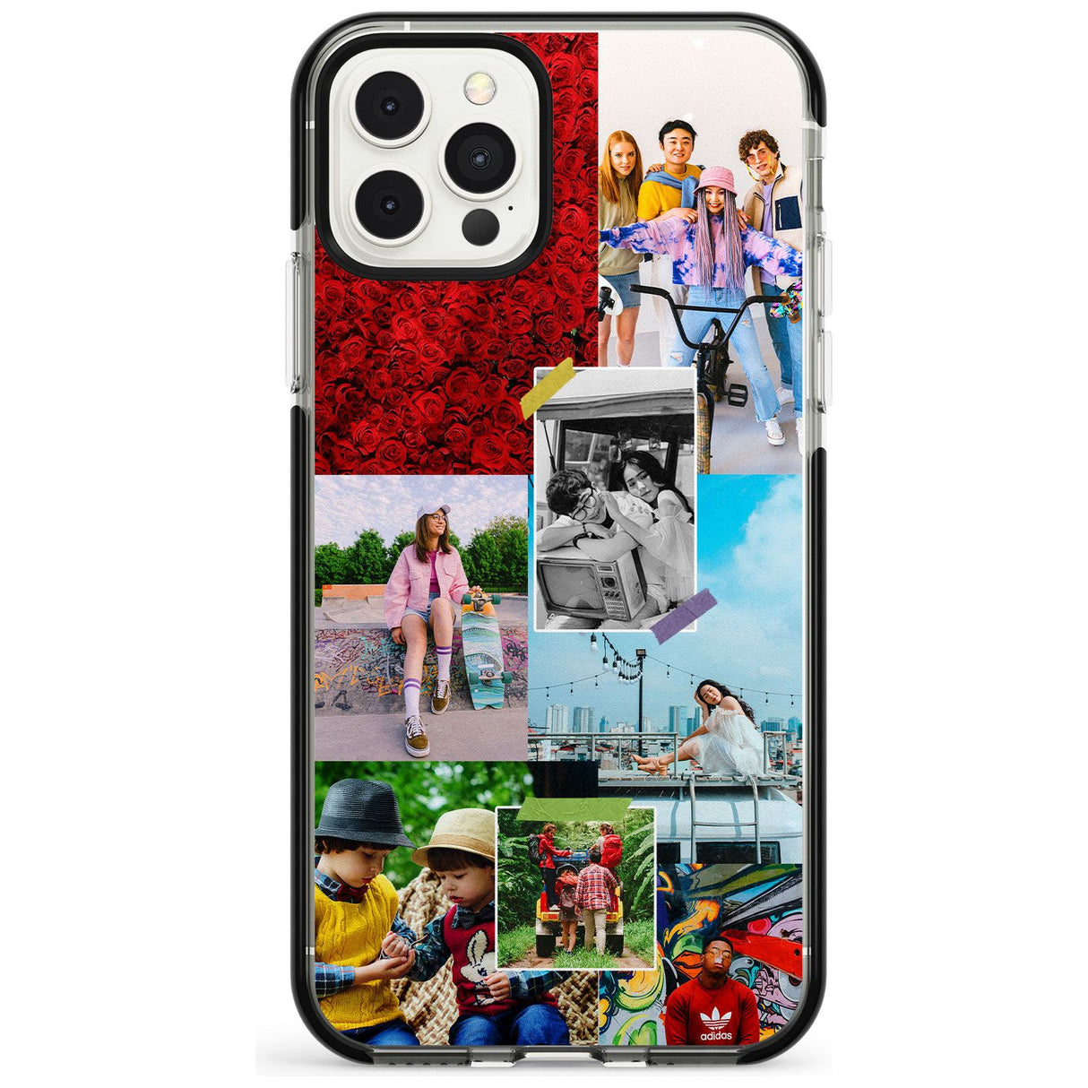 Personalised Photo Collage Black Impact Phone Case for iPhone 11