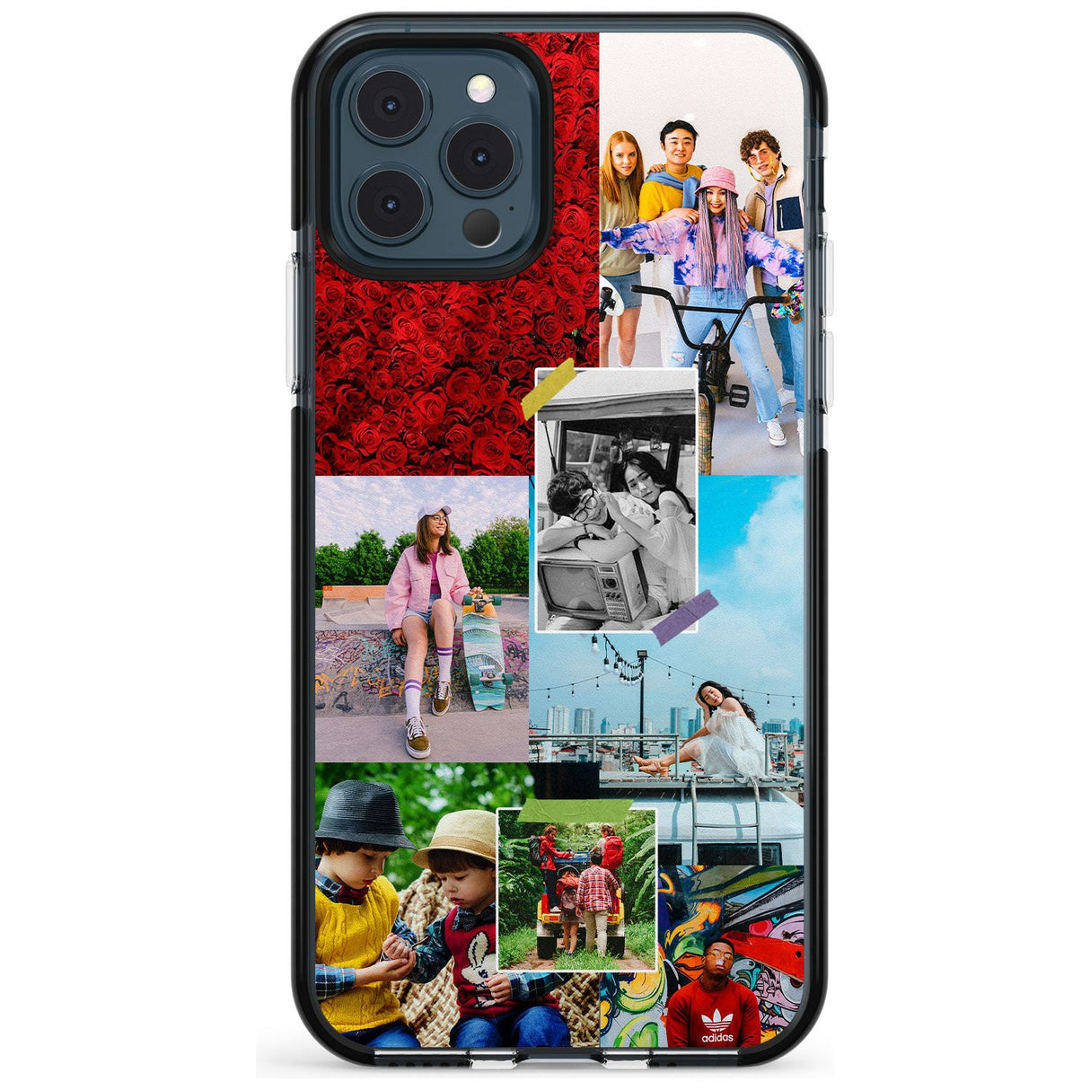 Personalised Photo Collage Black Impact Phone Case for iPhone 11