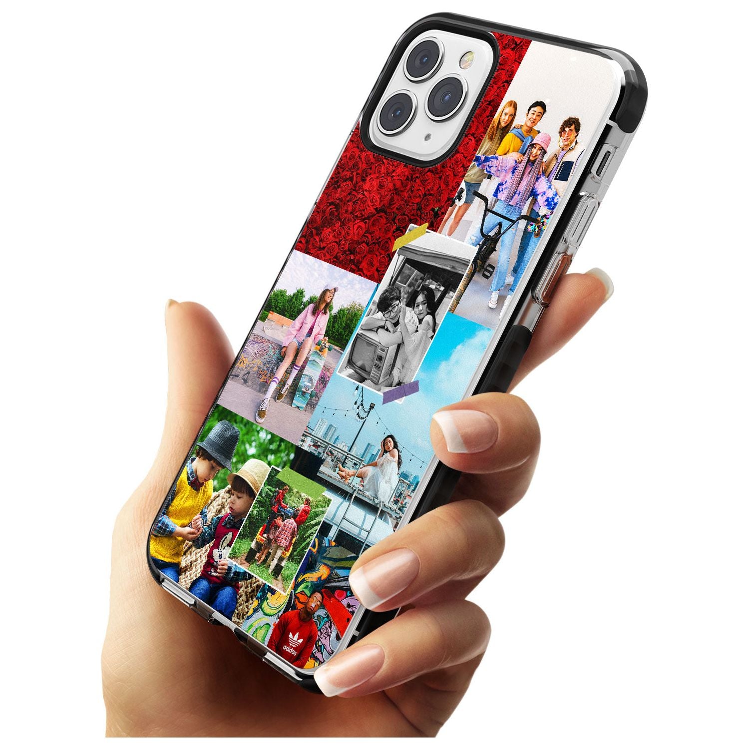 Personalised Photo Collage Black Impact Phone Case for iPhone 11