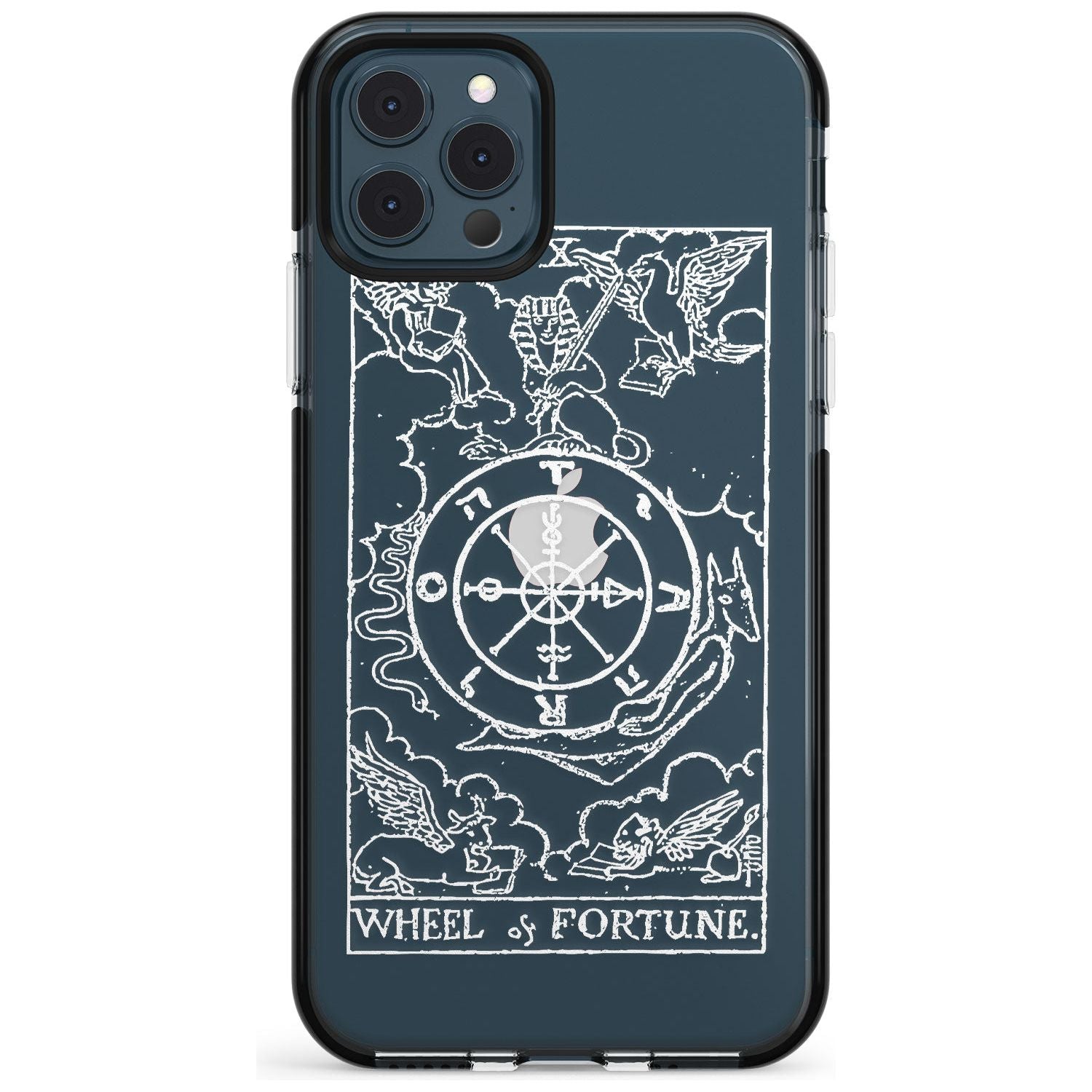 Wheel of Fortune Tarot Card - White Transparent Pink Fade Impact Phone Case for iPhone 11