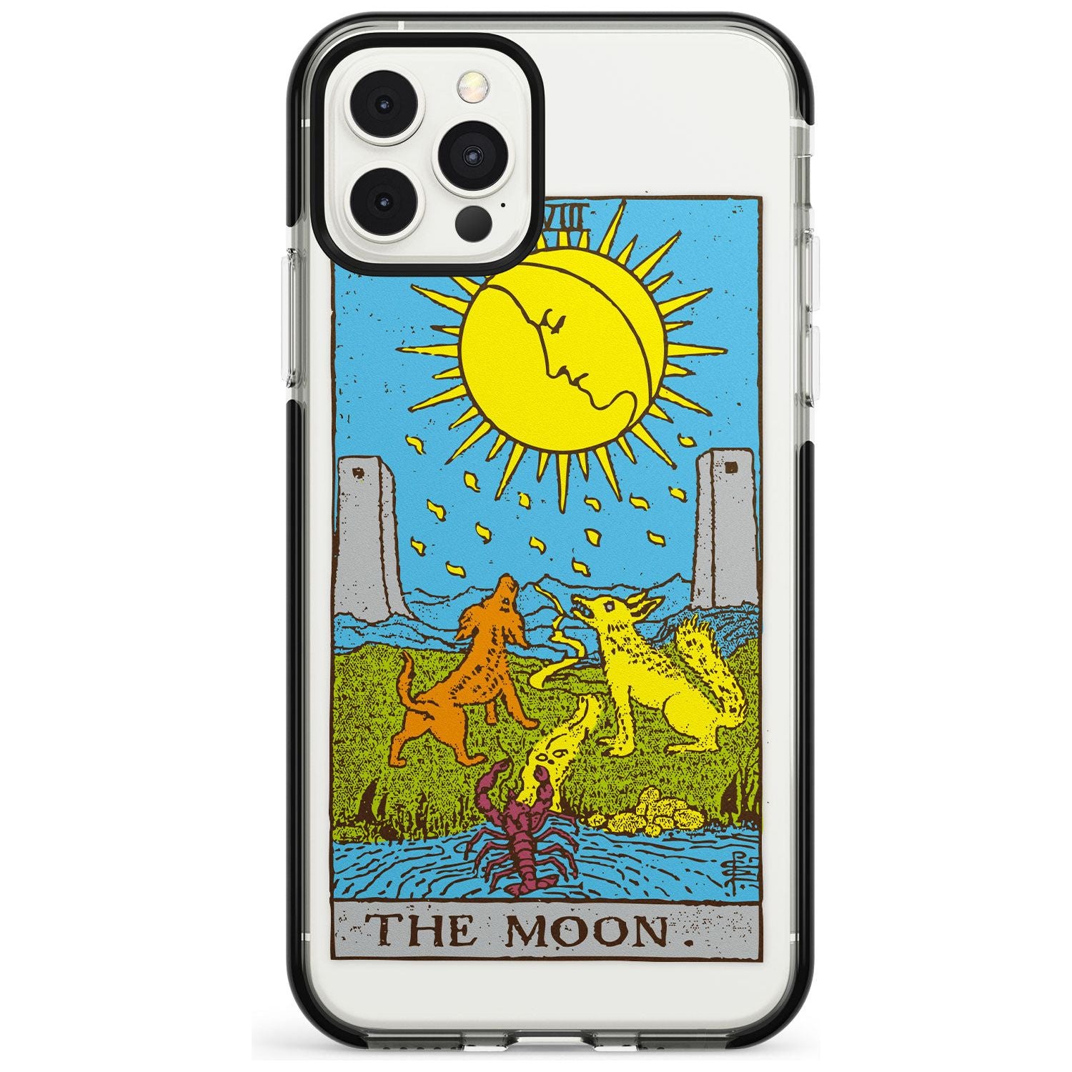 The Moon Tarot Card - Colour Pink Fade Impact Phone Case for iPhone 11