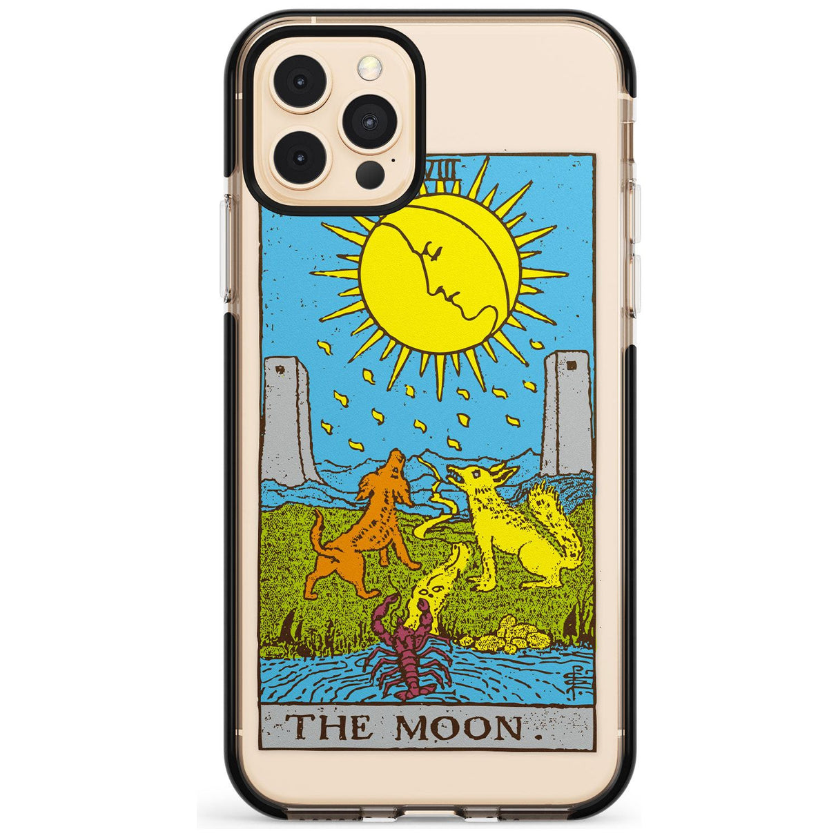 The Moon Tarot Card - Colour Pink Fade Impact Phone Case for iPhone 11