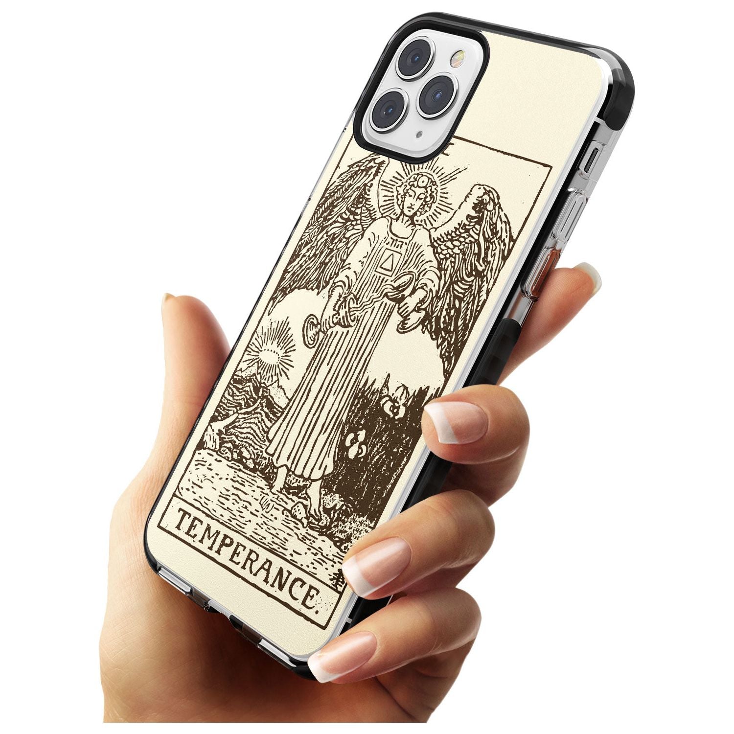 Temperance Tarot Card - Solid Cream Pink Fade Impact Phone Case for iPhone 11