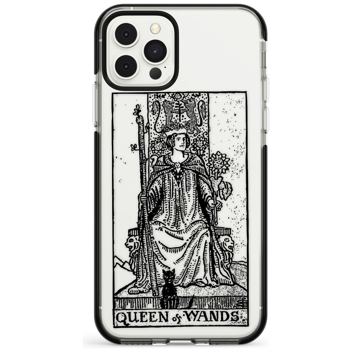 Queen of Wands Tarot Card - Transparent Pink Fade Impact Phone Case for iPhone 11