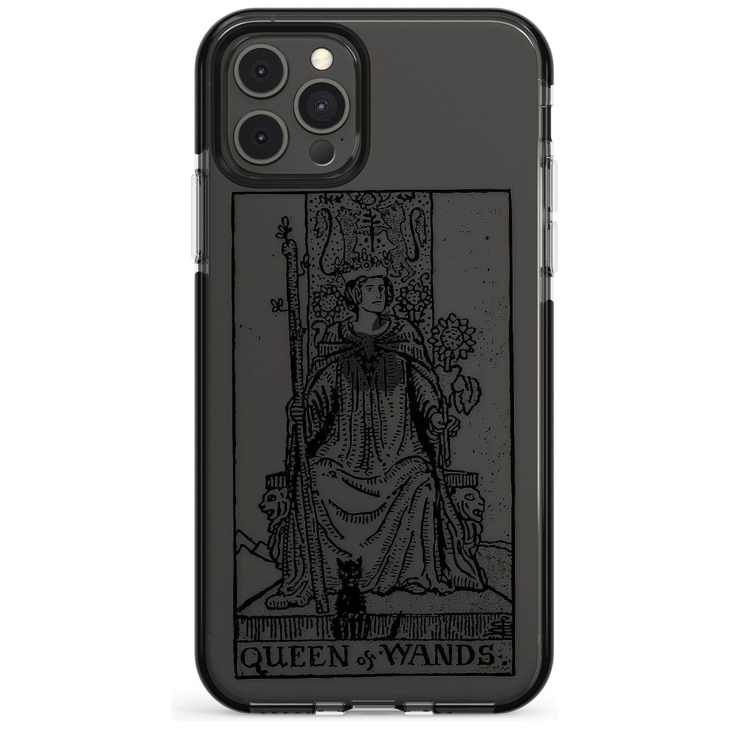 Queen of Wands Tarot Card - Transparent Pink Fade Impact Phone Case for iPhone 11