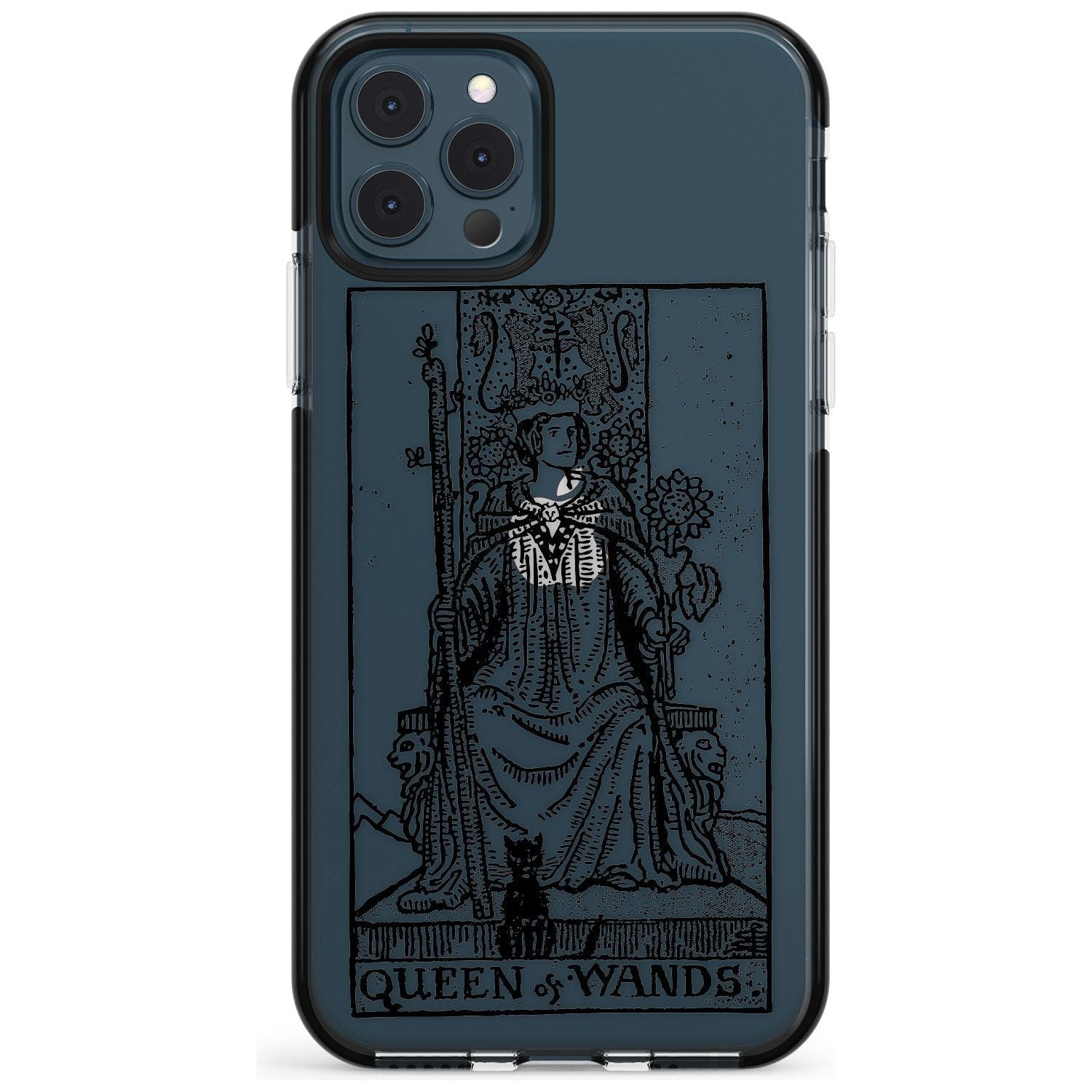 Queen of Wands Tarot Card - Transparent Pink Fade Impact Phone Case for iPhone 11