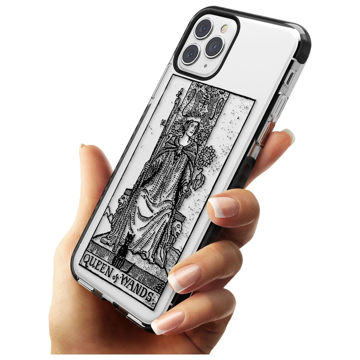 Queen of Wands Tarot Card - Transparent Pink Fade Impact Phone Case for iPhone 11