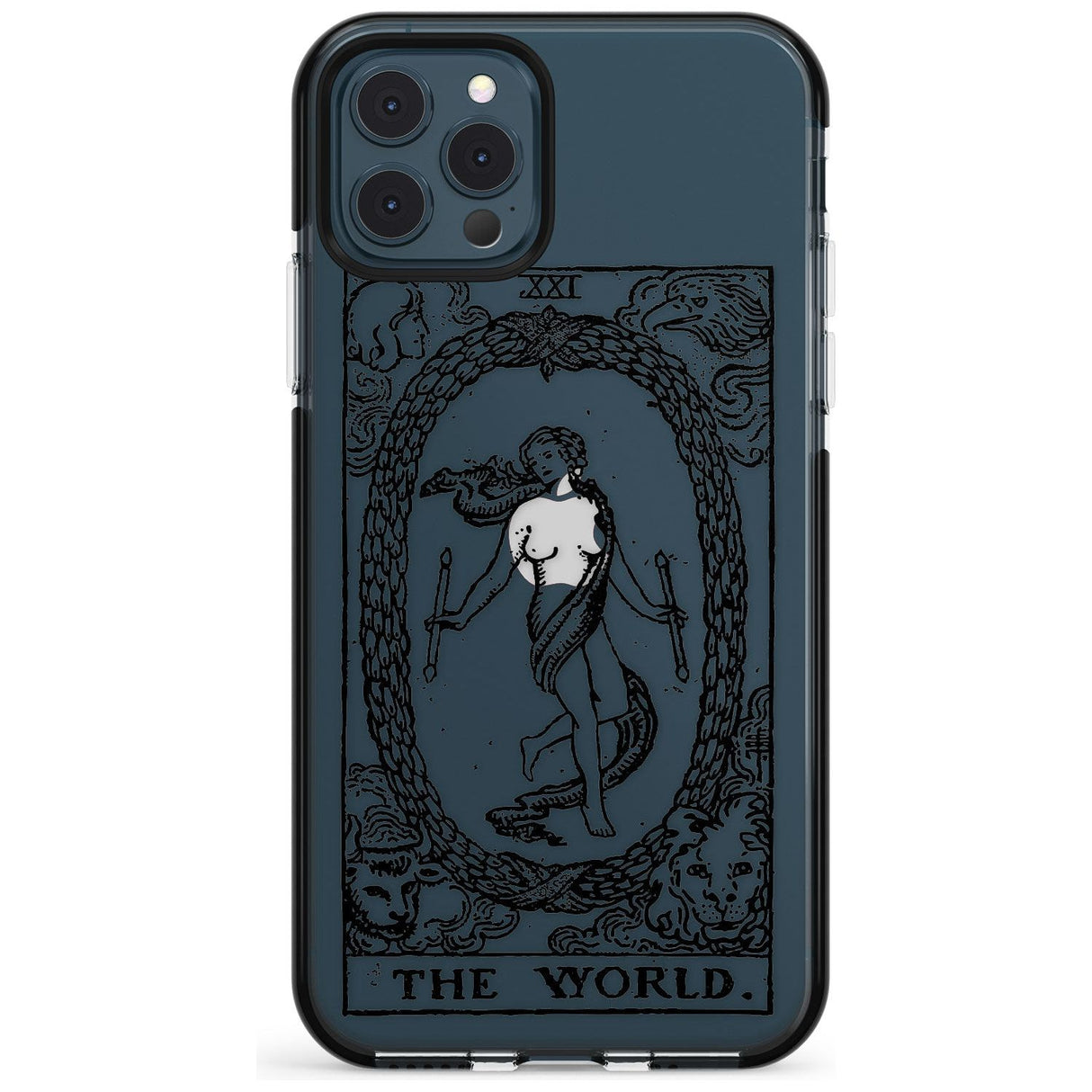 The World Tarot Card - Transparent Pink Fade Impact Phone Case for iPhone 11