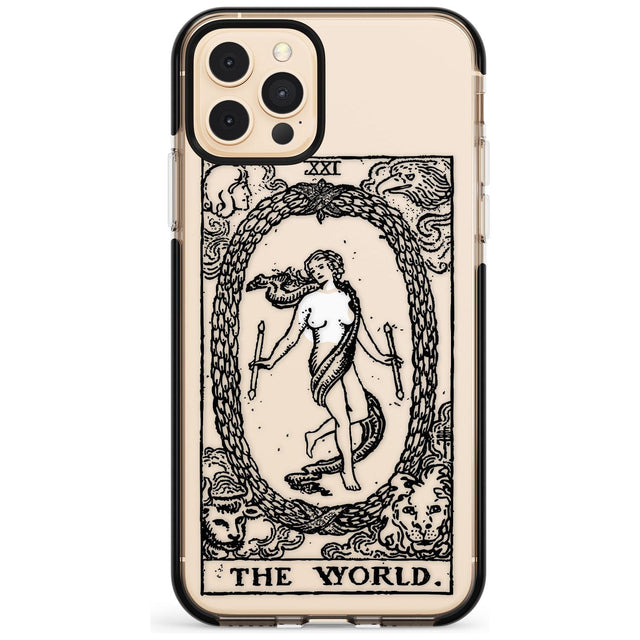 The World Tarot Card - Transparent Pink Fade Impact Phone Case for iPhone 11
