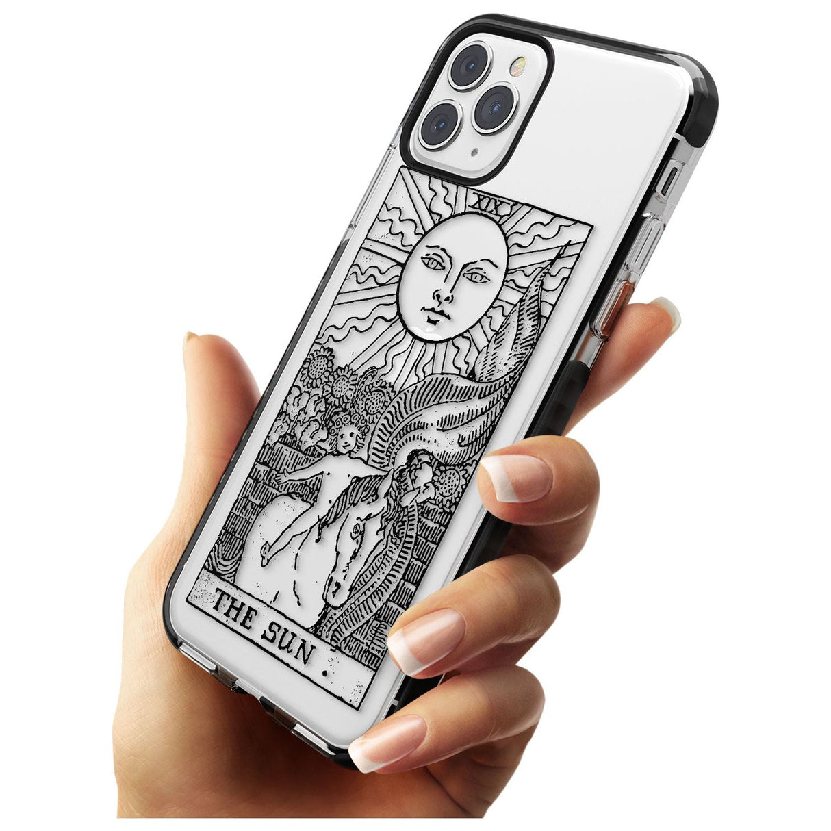 The Sun Tarot Card - Transparent Pink Fade Impact Phone Case for iPhone 11