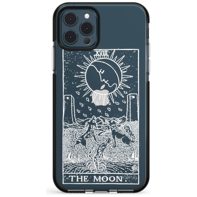 The Moon Tarot Card - White Transparent Pink Fade Impact Phone Case for iPhone 11