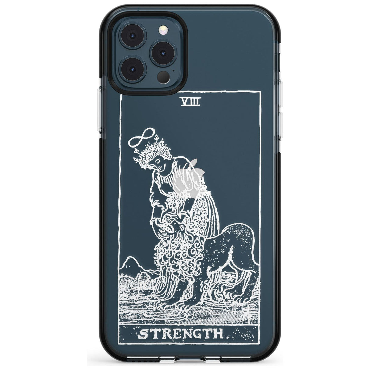 Strength Tarot Card - White Transparent Pink Fade Impact Phone Case for iPhone 11