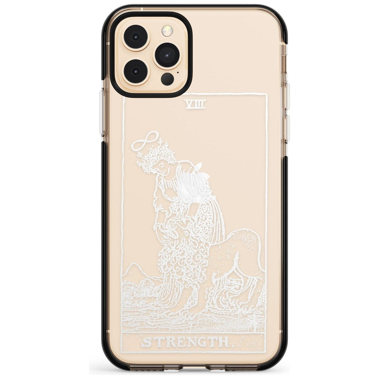 Strength Tarot Card - White Transparent Pink Fade Impact Phone Case for iPhone 11