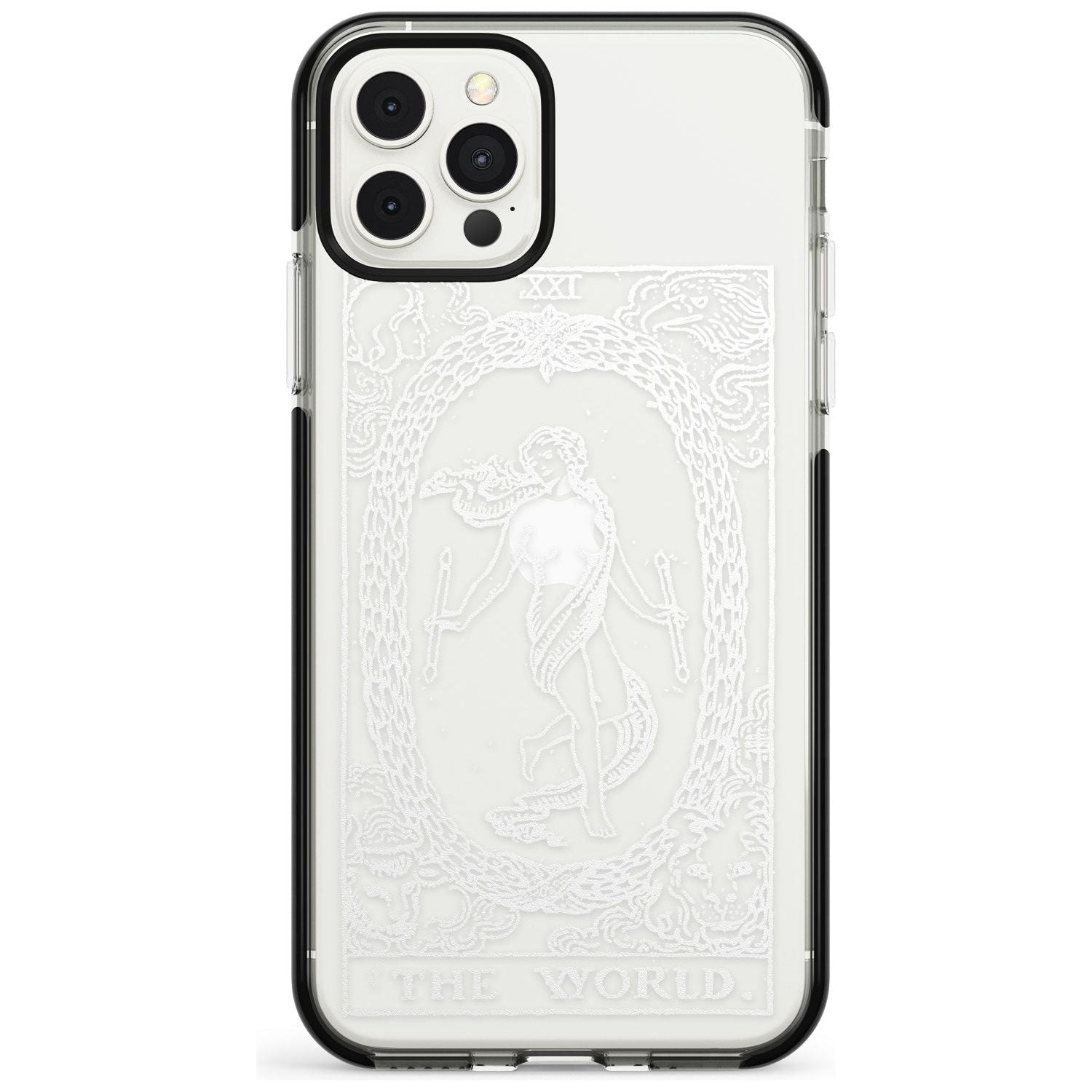 The World Tarot Card - White Transparent Pink Fade Impact Phone Case for iPhone 11