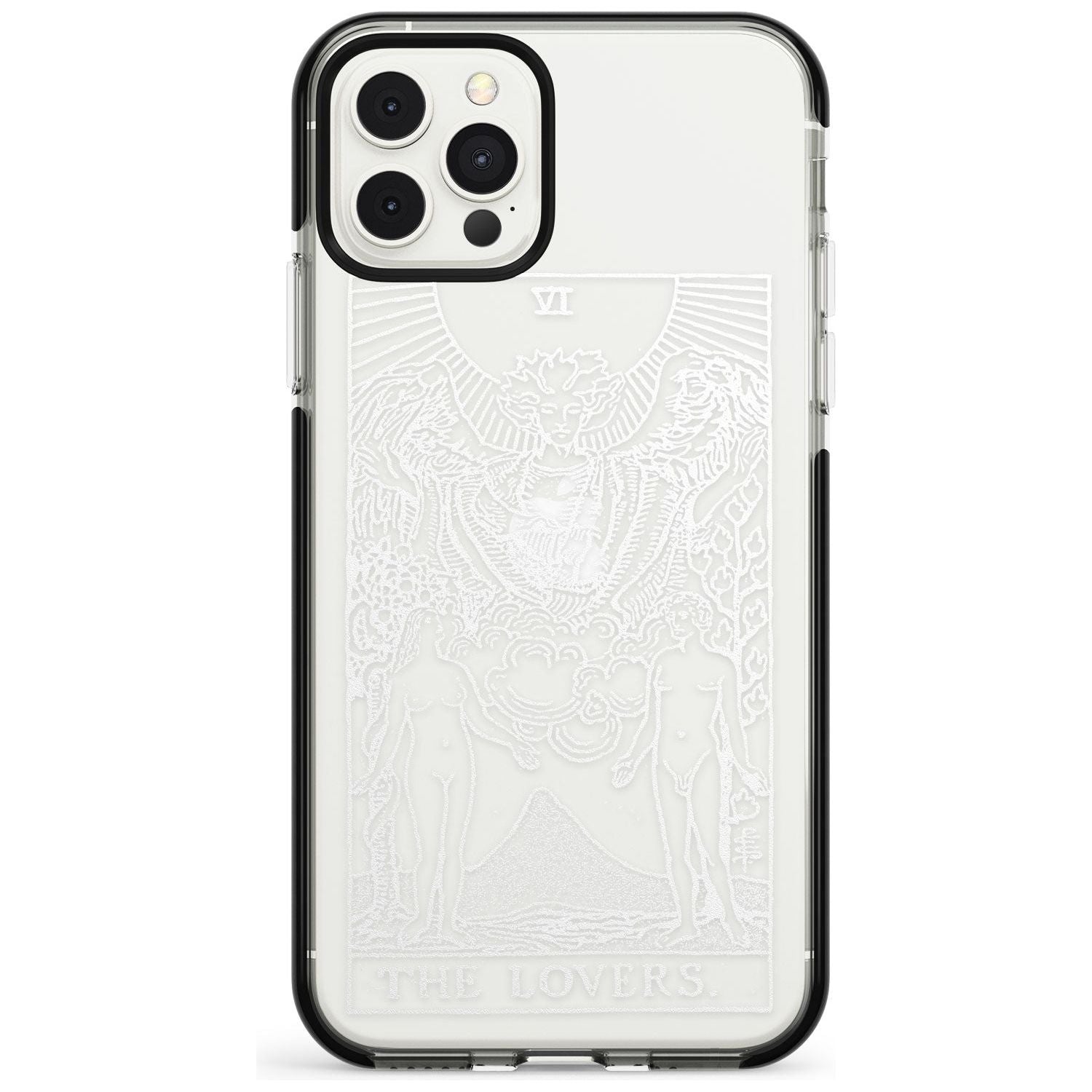 The Lovers Tarot Card - White Transparent Pink Fade Impact Phone Case for iPhone 11