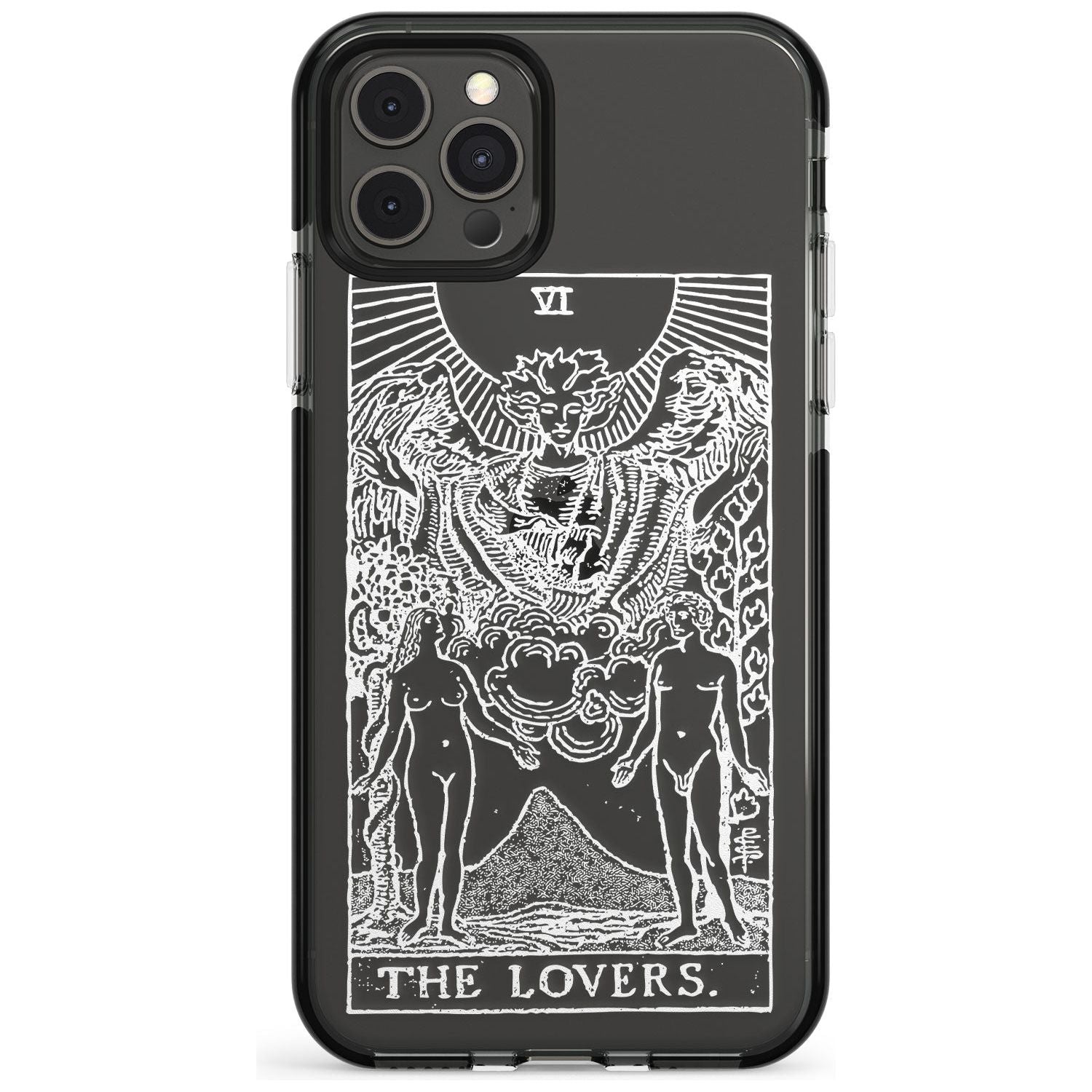 The Lovers Tarot Card - White Transparent Pink Fade Impact Phone Case for iPhone 11