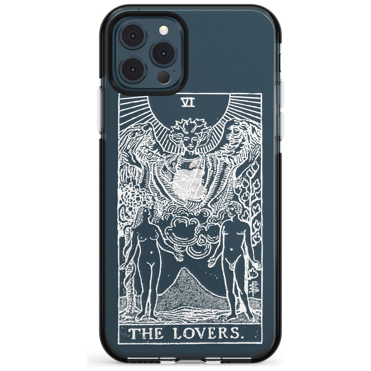 The Lovers Tarot Card - White Transparent Pink Fade Impact Phone Case for iPhone 11