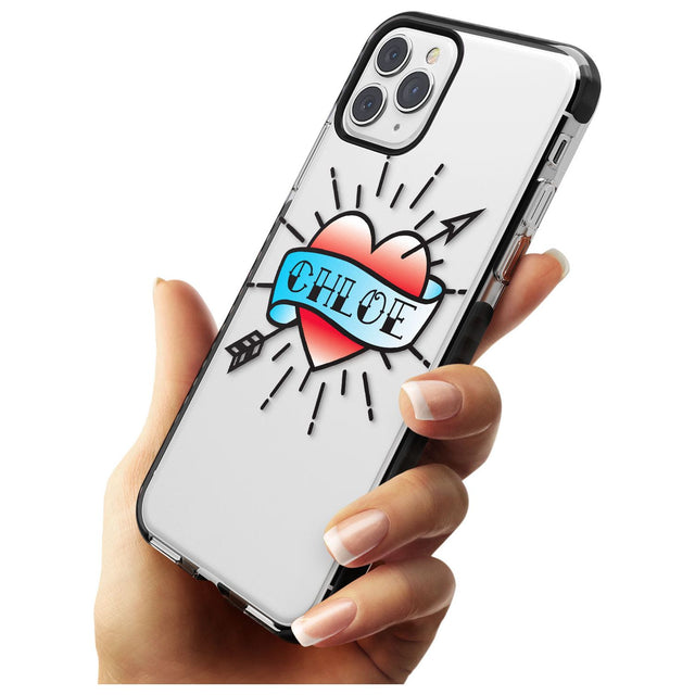 Custom Heart Tattoo Pink Fade Impact Phone Case for iPhone 11
