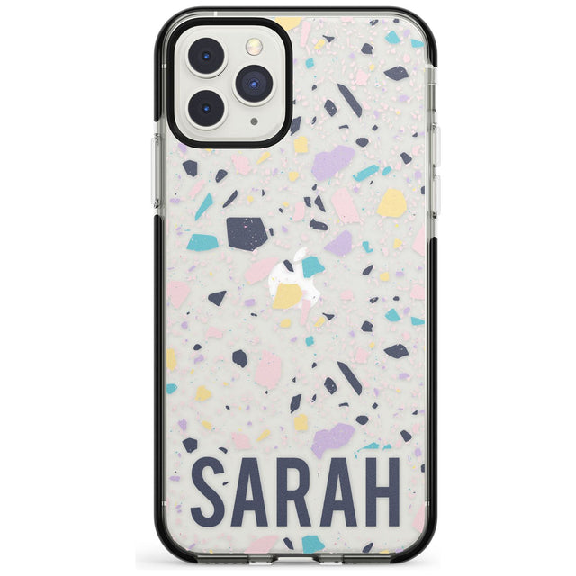 Customised Terrazzo - Pink, Purple, Blue Black Impact Phone Case for iPhone 11 Pro Max