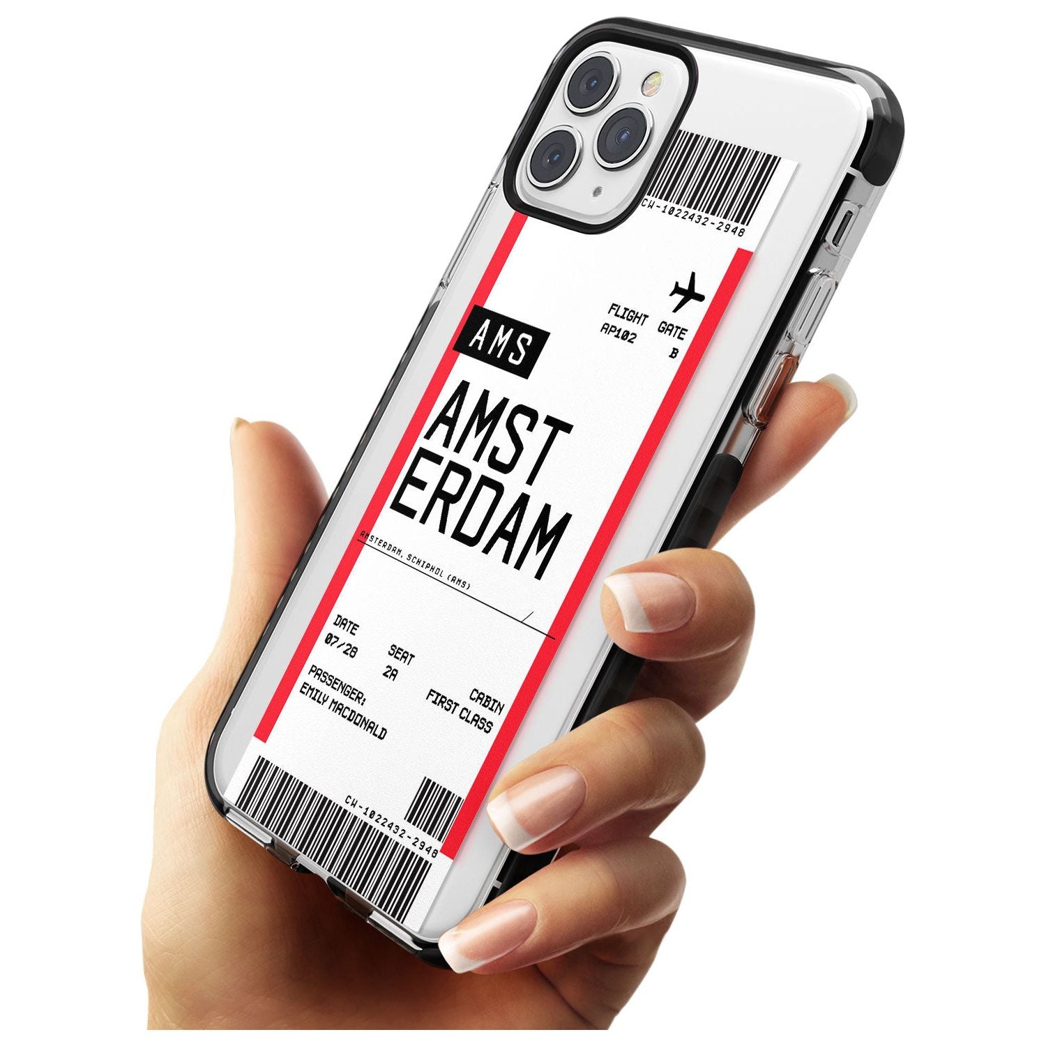 Amsterdam Boarding Pass iPhone Case   Custom Phone Case - Case Warehouse