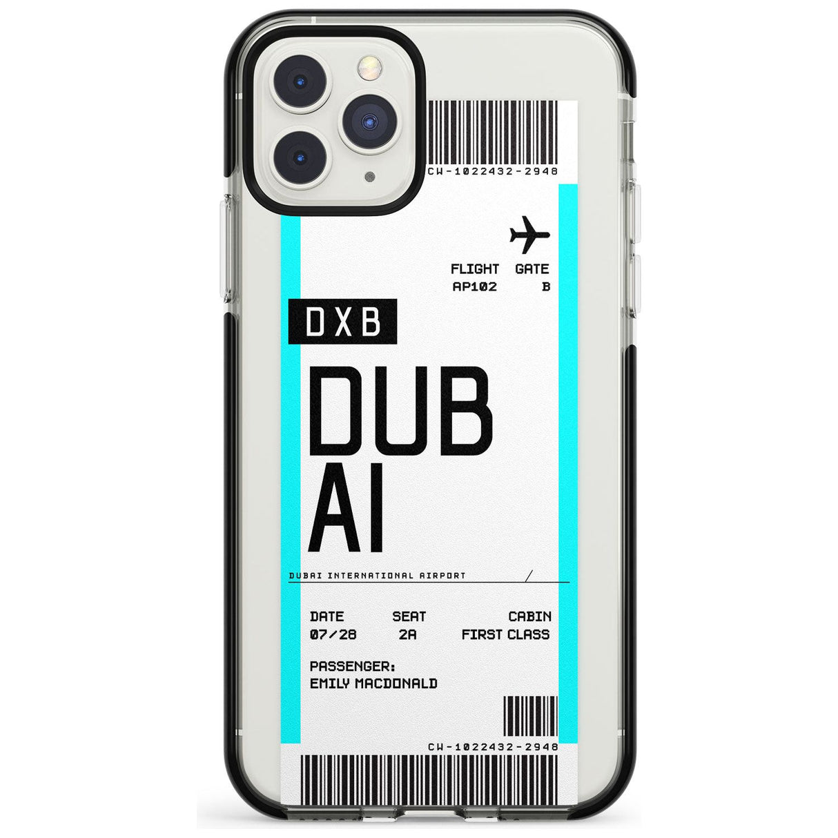 Dubai Boarding Pass iPhone Case  Black Impact Custom Phone Case - Case Warehouse