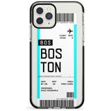 Boston Boarding Pass iPhone Case  Black Impact Custom Phone Case - Case Warehouse