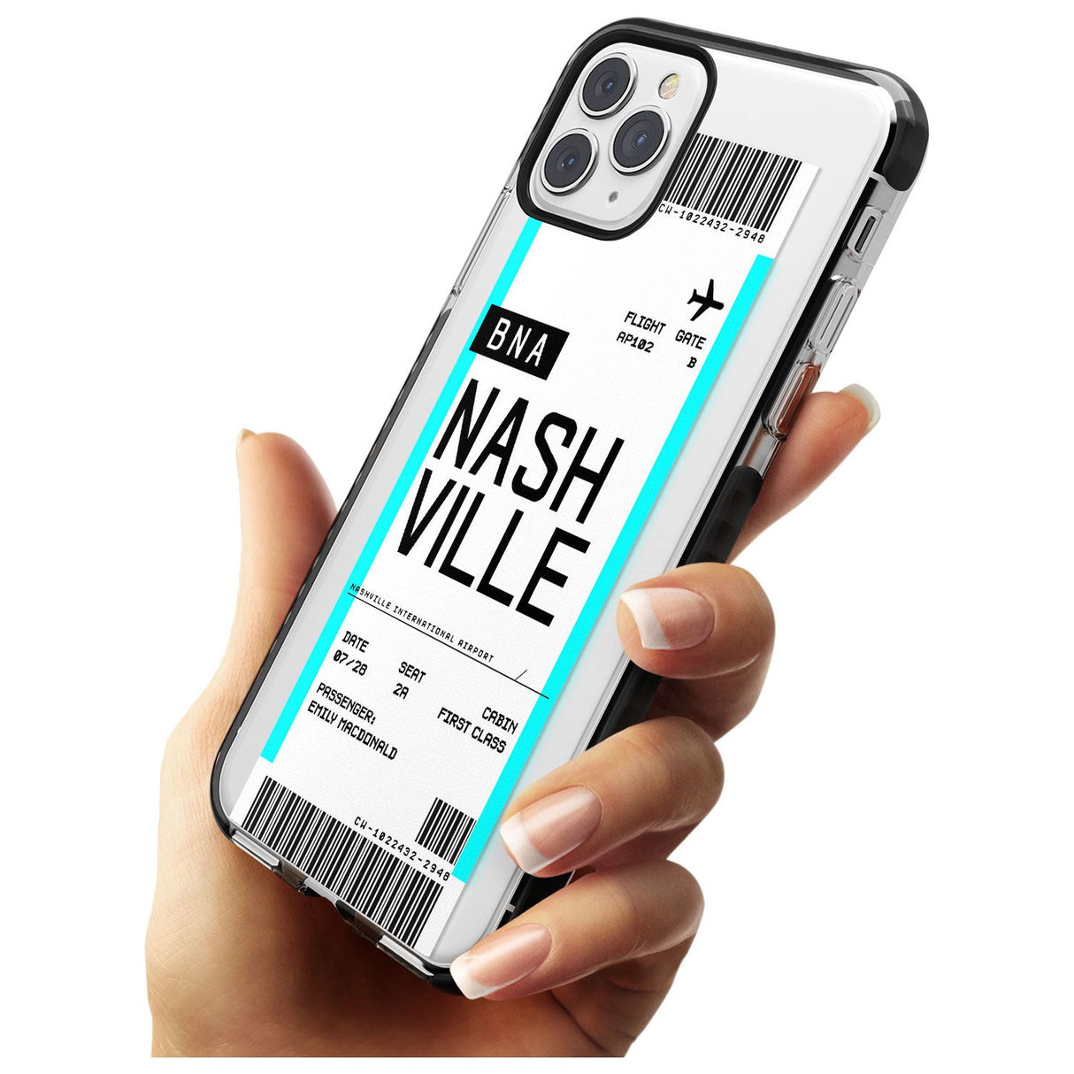 Nashville Boarding Pass iPhone Case   Custom Phone Case - Case Warehouse