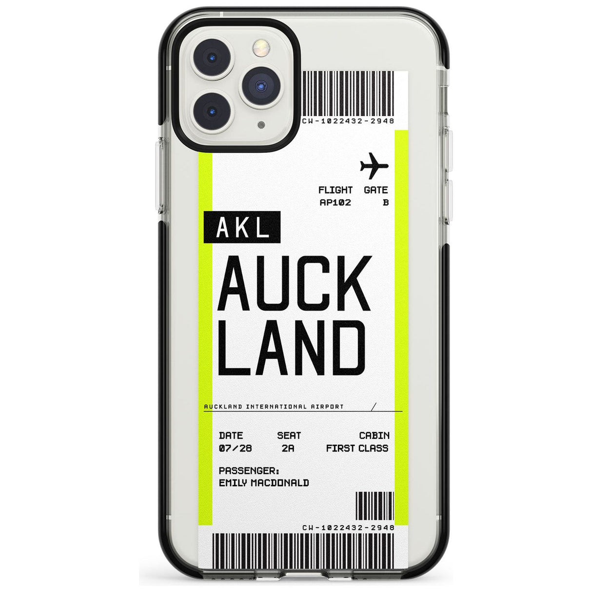 Auckland Boarding Pass iPhone Case  Black Impact Custom Phone Case - Case Warehouse