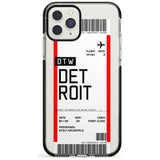 Detroit Boarding Pass iPhone Case  Black Impact Custom Phone Case - Case Warehouse