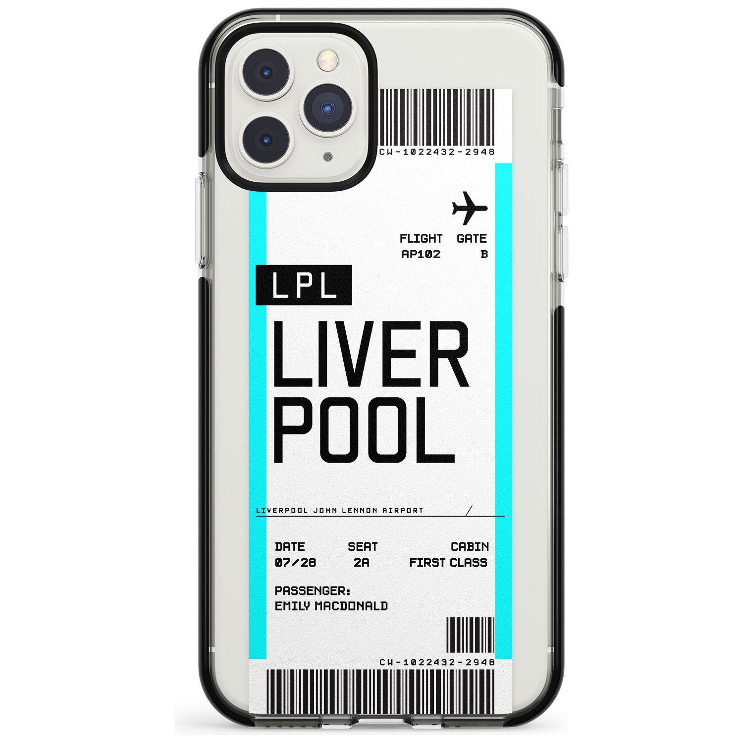 Liverpool Boarding Pass  Black Impact Custom Phone Case - Case Warehouse