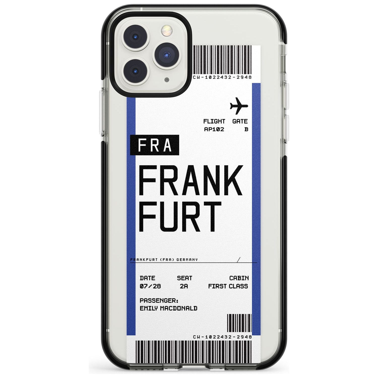 Frankfurt Boarding Pass iPhone Case  Black Impact Custom Phone Case - Case Warehouse