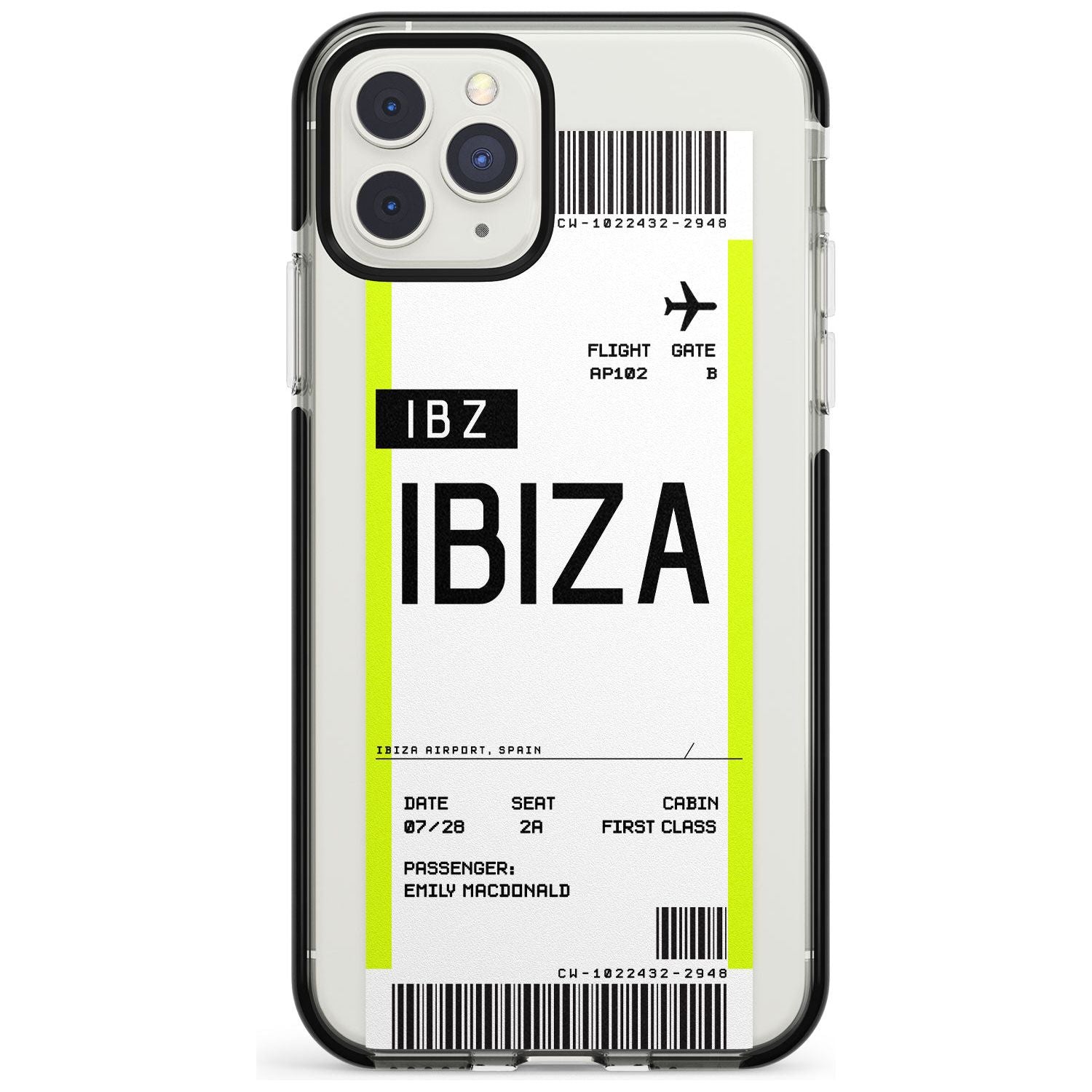 Ibiza Boarding Pass iPhone Case  Black Impact Custom Phone Case - Case Warehouse