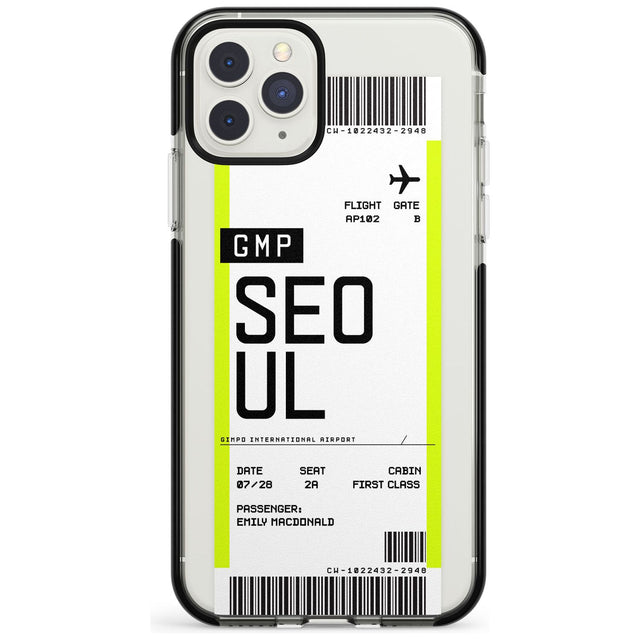 Seoul Boarding Pass iPhone Case  Black Impact Custom Phone Case - Case Warehouse