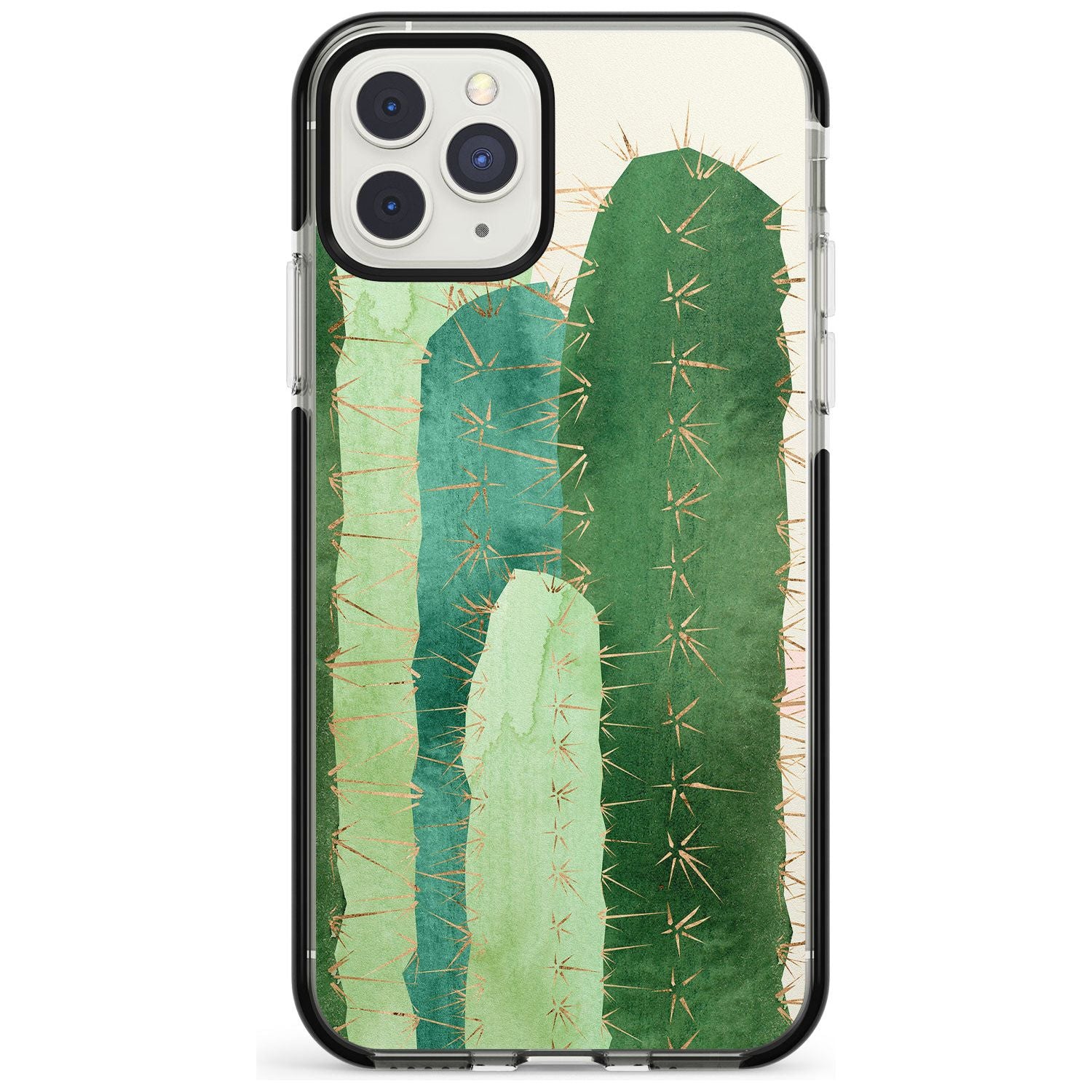 Large Cacti Mix Design Black Impact Phone Case for iPhone 11 Pro Max
