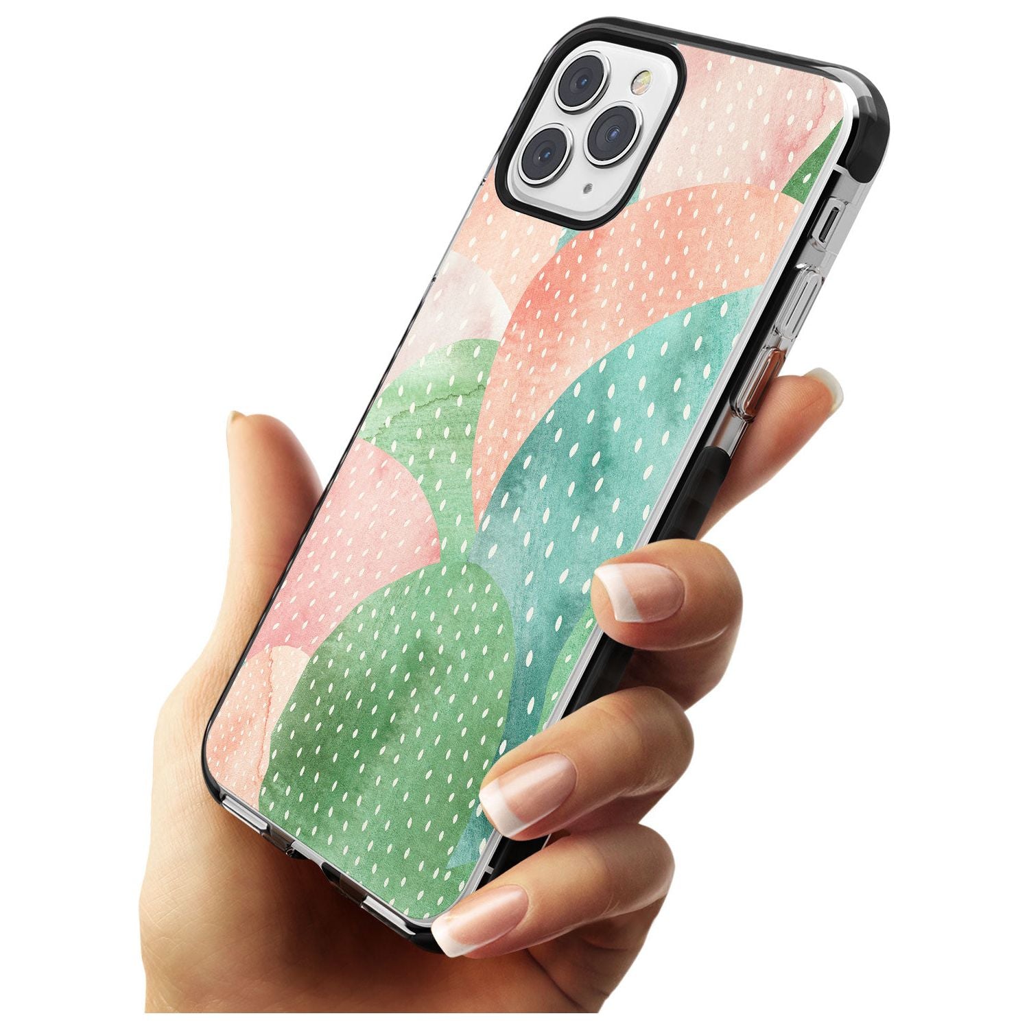 Colourful Close-Up Cacti Design Black Impact Phone Case for iPhone 11 Pro Max
